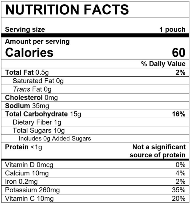 Nutrition Facts Purple Carrot Banana Acai with Cardamom